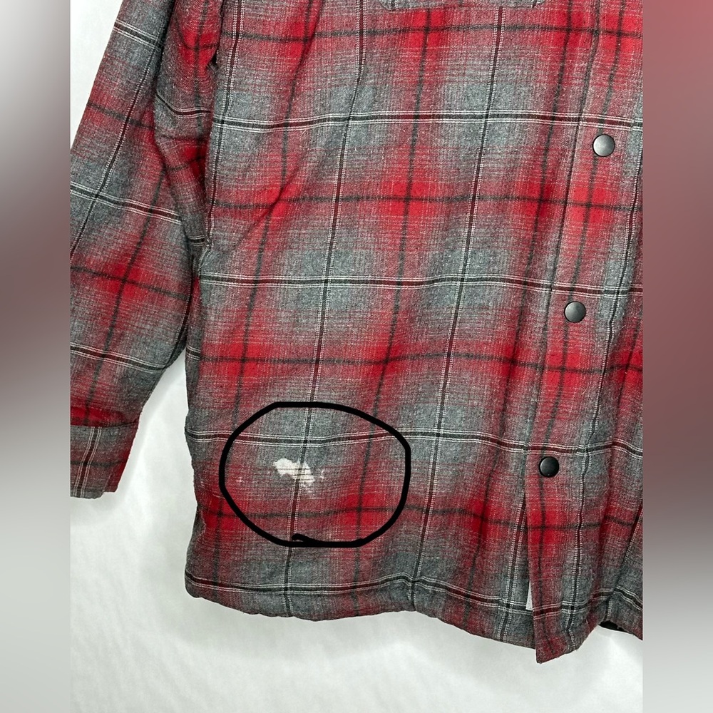 Rugged Elements Red Gray Plaid Snap Front Shirt J… - image 2